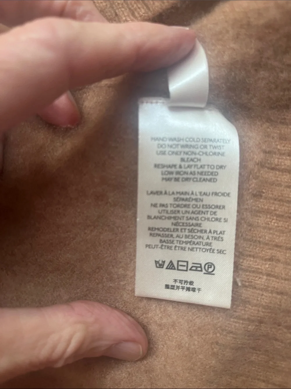 Free People Cashmere Boyfriend Hooded Sweater Womens Large Sahara Sand Brown
